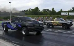  ??  ??  In the 5.90 Index class final, Seth Higgens (Kingspeed Dodge) gave the win to Rick Fox (Firepunk Dodge) by red-lighting at the tree. Fox had his truck dialed and would have been hard to beat, no matter what, making a 5.868-second pass (knowing he had already taken the win).