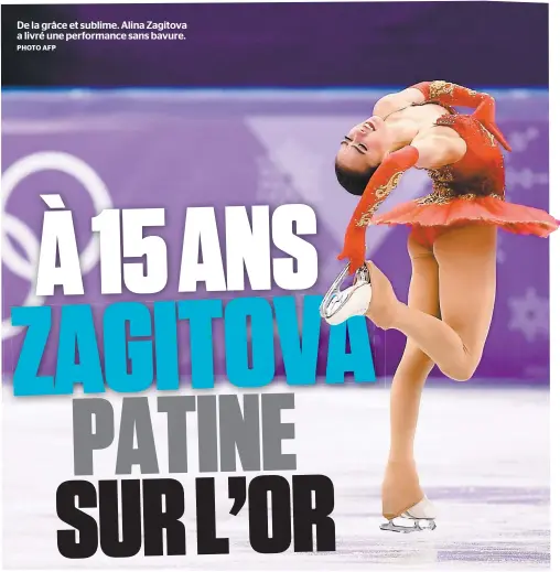  ?? PHOTO AFP ?? De la grâce et sublime. Alina Zagitova a livré une performanc­e sans bavure.