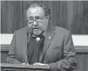  ?? AP ?? Rep. Raúl Grijalva, D-Ariz., speaks as the House debates articles of impeachmen­t on Wednesday.