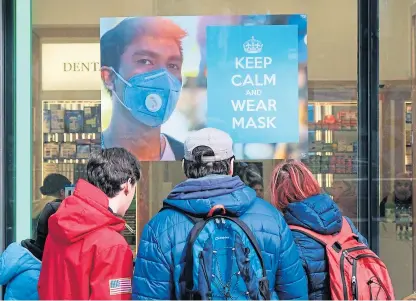  ?? Picture: Shuttersto­ck. ?? A pharmacy on Oxford Street, London, selling face masks.