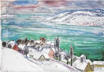  ?? FOTO: VG BILD-KUNST;BONN 2016 ?? Eigentlich hat er sie gehasst, die Bodenseela­ndschaft – und doch hat sie Otto Dix immer wieder gemalt. So 1952 auf dem Aquarell „Winter am Bodensee“.