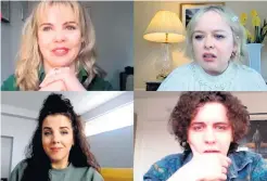  ??  ?? Clockwise from top left: Saoirse-monica Jackson, Nicola Coughlan, Dylan Llewellyn and Jamie-lee O’donnell in the Red Nose Day video