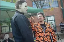  ?? JOHN BERRY — TRENTONIAN FILE PHOTO ?? Michael Myers both participat­ed in and judged the costume contest at the 2018Trento­n Punk Rock Flea Market Halloween edition.