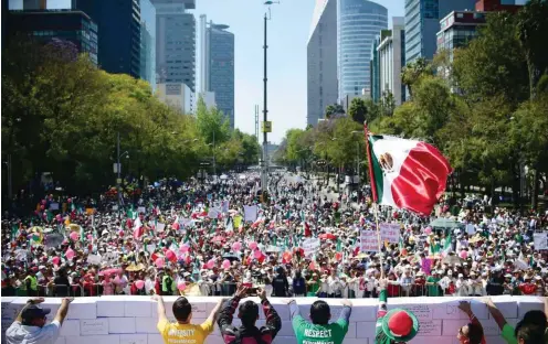  ?? Mexiko-Stadt war das Zentrum der Proteste gegen US-Präsident Donald Trump. Foto: AFP/Ronaldo Schemidt ??
