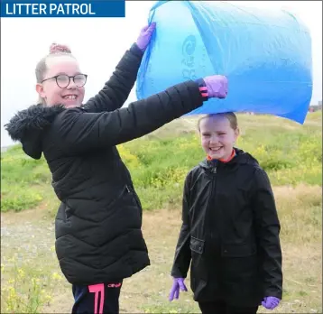  ??  ?? Kate and Chloe White at the Cooley Peninsula Marine Litter Project at Gyles Quay.