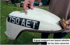  ?? ?? Original mudguard was beyond salvation but has been conserved.