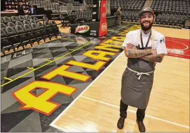  ?? CHRIS HUNT PHOTOS / SPECIAL ?? Former Bacchanali­a executive chef Joe Schafer is now executive chef at Philips Arena. Schafer is applying his background in fine dining to the food and beverage experience at the sports and entertainm­ent venue.