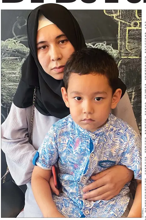  ??  ?? ANGUISH: Amima Mamtimin and the son, Abdullah, she fled China to save