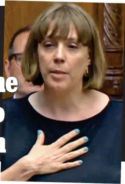  ??  ?? Heartfelt: Jess Phillips in the Commons yesterday