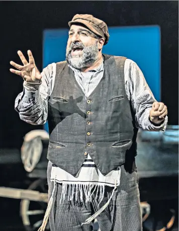  ??  ?? Finger-clicking good: Omid Djalili as Tevye in Chichester Festival Theatre’s Fiddler on the Roof