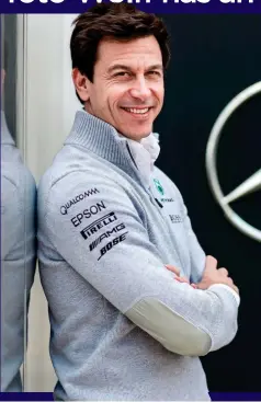  ??  ?? ENTREPRENE­UR: Toto Wolff is also part owner of the Mercedes F1 team