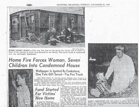  ??  ?? This 1949 article details Ruby Doyel’s hardship before townspeopl­e helped her family find a new home. SHAWNEE NEWS-STAR