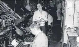  ??  ?? James Simmons and right, the Gazette being prepared, in 1954
