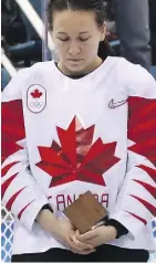  ?? BRUCE BENNETT/ GETTY IMAGES ?? Jocelyne Larocque refused to wear her silver medal after losing to the United States.