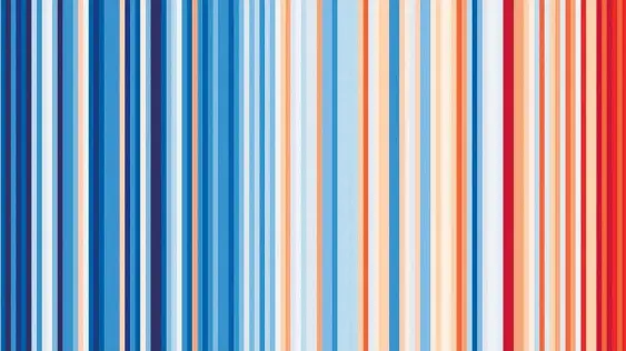  ?? Photo / Metservice / Ed Hawkins / Show Your Stripes ?? This image shows how the temperatur­e in New Zealand has changed since the start of the 20th century compared to average (1971-2000).