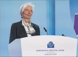  ?? EFE ?? Christine Lagarde, presidenta del BCE.