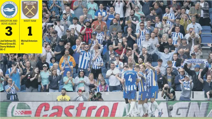  ?? ?? Albion players and fans celebrate