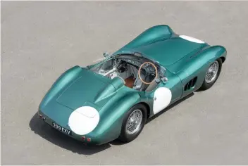  ??  ?? CLASSIC BEAUTY The 1956 Aston Martin DBR1 was the most expensive British car sold at public auction last year.