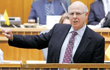  ?? LUIS SÁNCHEZ SATURNO/NEW MEXICAN FILE PHOTO ?? U.S. Rep. Steve Pearce addresses the state Legislatur­e on Feb. 9. Pearce, who is serving in his seventh term in Congress, announced Monday that he is running for governor in next year’s Republican primary. He is the first Republican to officially join...