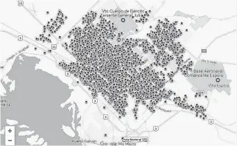  ??  ?? El mapa de reparacion­es que ABSA difunde mensualmen­te en su página web.