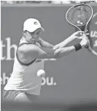  ?? MULLANE/USA TODAY SPORTS SUSAN ?? Ashleigh Barty returns a shot against Jil Teichmann during the Western and Southern Open final on Sunday.