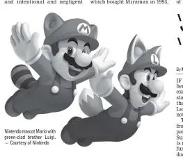  ??  ?? Nintendo mascot Mario with green-clad brother Luigi. — Courtesy of Nintendo