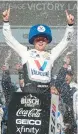  ?? MEG OLIPHANT/GETTY ?? William Byron celebrates after winning the Cup Series United Rentals Work United 500 on Sunday at Phoenix Raceway in Avondale, Arizona.