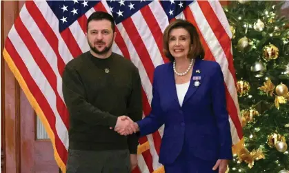  ?? Photograph: Mandel Ngan/AFP/Getty Images ?? Ukrainian president Volodymyr Zelenskiy with US House speaker Nancy Pelosi at the US Capitol in Washington DC, 21 December 2022.