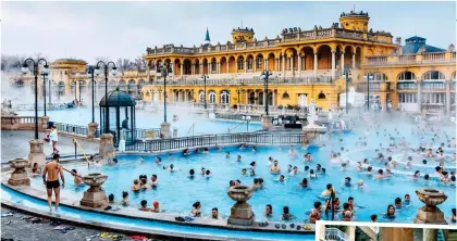  ?? ?? SOAK IT UP: Lavish Szechenyi Thermal Baths, above. Right: Gellert Spa