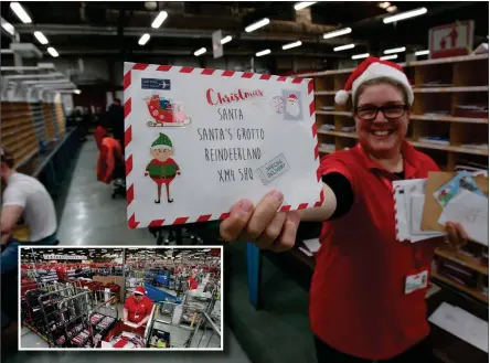  ??  ?? Karen McLatchie with children’s letters to Santa and below, Tony McPherson