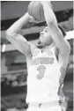  ?? BRANDON WADE/AP ?? Florida guard Jalen Hudson attempts a shot during the second half of a first-round game against St. Bonaventur­e on Thursday. The Florida-Texas Tech game was not complete in time for this edition.