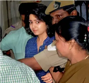  ?? PTI ?? Tollywood actress Charmme Kaur appears before the Telangana excise department’s Special Investigat­ion Team probing the drug racket in Hyderabad on Wednesday. —