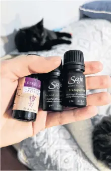  ?? MILLICENT MCKAY PHOTO ?? I have a few bottles of essential oils, but some, like lavender, and others that are a mixture of scents, can be harmful to animals.