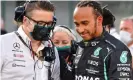  ?? Photograph: Noushad Thekkayil/EPA ?? Lewis Hamilton on the grid before the 2021 F1 Grand Prix of Qatar.