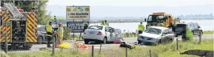  ?? PHOTO: STEPHEN JAQUIERY ?? Double fatality . . . The teenage driver who caused this crash was convicted in the Youth Court in Dunedin yesterday. Two people died and two were seriously hurt following the crash south of Waihola on October 23 last year.