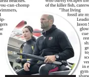  ??  ?? They’re going to need a bigger boat... Jason Statham and Li Bingbing