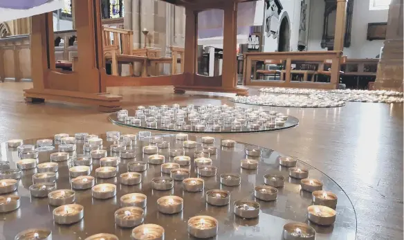  ??  ?? A candle was lit for every life lost to Covid in Sunderland.