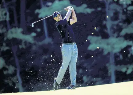  ?? Tiger Woods practises at Muirfield Village Golf Club ahead of the Memorial Tournament. ??