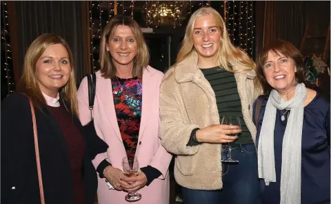  ??  ?? Reverend Nicola Halford, Evelyn Owen, Kate Owen and Mary Codd at the food, wine and craft fair in the Riverside Park Hotel.