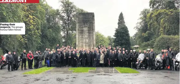  ??  ?? Paying their respects The groups honour fallen heroes