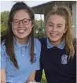  ??  ?? Megan Byrne and Jill McClinton of Malahide CS after their maths exam