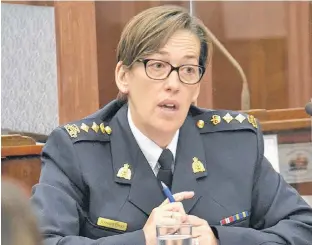  ?? STU NEATBY/THE GUARDIAN ?? Jennifer Ebert, chief superinten­dent of RCMP L Division, told a standing committee this week in Charlottet­own that impaired driving is "up dramatical­ly" on P.E.I. this year.