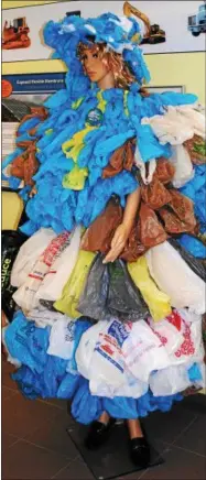  ?? COURTESY OF THE MADISON COUNTY LANDFILL ?? Polly Ethel, a life-size mannequin created out of 500 plastic bags, will continue to tour locations across Madison County in order to spread awareness regarding the pollution caused by plastic shopping bags.