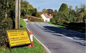  ??  ?? Sign of the times...Dorset council warning on the A352 near Godmanston­e