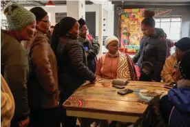  ?? South Africa. Photograph: Chris de Beer-Procter/the Guardian ?? Members of the Ikaya diabetics support group wait to have their blood pressure and blood sugar levels tested at a restaurant in Kayamandi township, Stellenbos­ch, Western Cape,