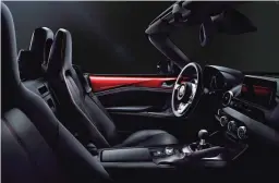  ??  ?? Interior of 2016 Mazda-MX-5