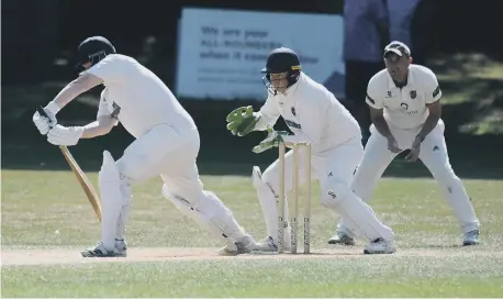  ?? ?? Whitburn batsman Paul Shields in action against Chester-le-Street, last weekend.