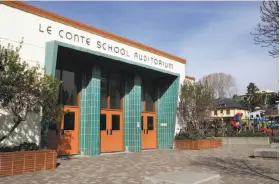  ?? Brittany Murphy / The Chronicle 2016 ?? LeConte Elementary School, which spells its name differentl­y on its building, was named after a slave owner and Confederat­e munitions supplier.