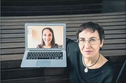  ?? XAVIER CERVERA ?? Desde que Laura García-Prat se marchó a Canadá, las dos investigad­oras se comunican por Skype