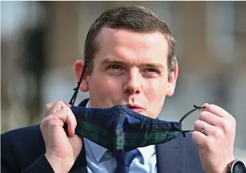  ??  ?? Conservati­ve leader in Scotland Douglas Ross is hitting the campaign trail in Glasgow